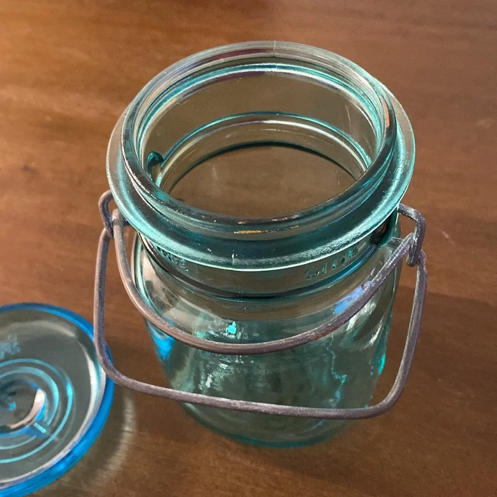 (2) Ball Ideal Bicentennial 1776-1976 Aqua Teal Blue Green Jars A11 and A8 - Picture 16 of 16